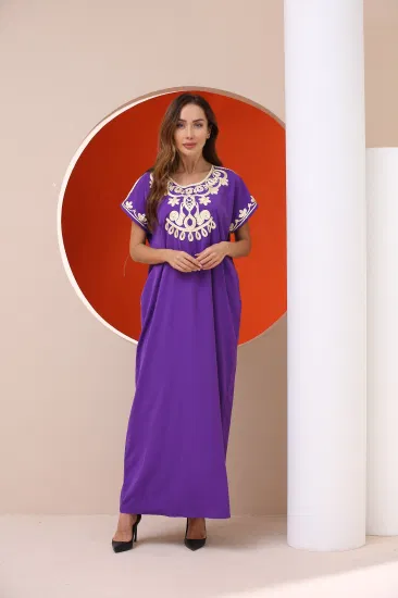 Novo bordado flor abaya feminino muçulmano vestidos de baile abaya turco oração robe muçulmano meninas roupas islâmicas